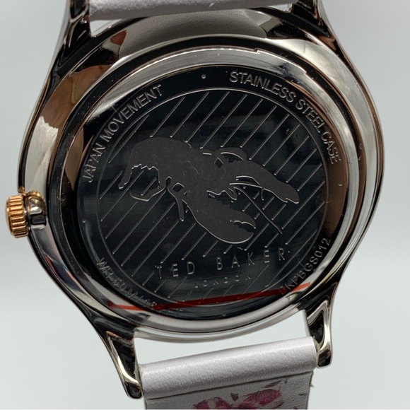 TED BAKER 36mm Belgravia Floral Printed Watch in White Leather Strap - Picture 14 of 14